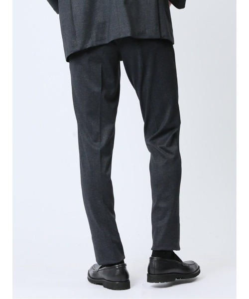 m.f.editorial（エムエフエディトリアル）の「m.f.エディトリアル メンズ プリントポンチジャージ ノータックビジネスパンツ 紺(セットアップ可能)（スーツパンツ・メンズ・ネイビー・MEDIUM/LARGE）」の6枚目の写真