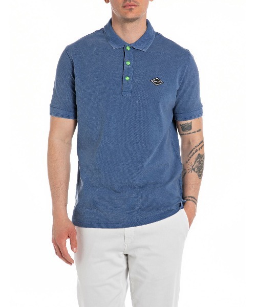 【セール】ガーメントダイ コットンピケポロシャツ（ポロシャツ）｜REPLAY（リプレイ）