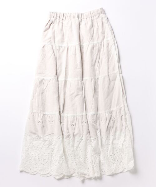 flower(フラワー)の「ティアードレーススカート(スカート・レディース・ホワイト・FREE)」の2枚目の写真