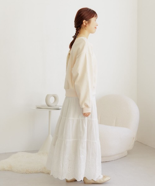 flower(フラワー)の「ティアードレーススカート(スカート・レディース・ホワイト・FREE)」の9枚目の写真