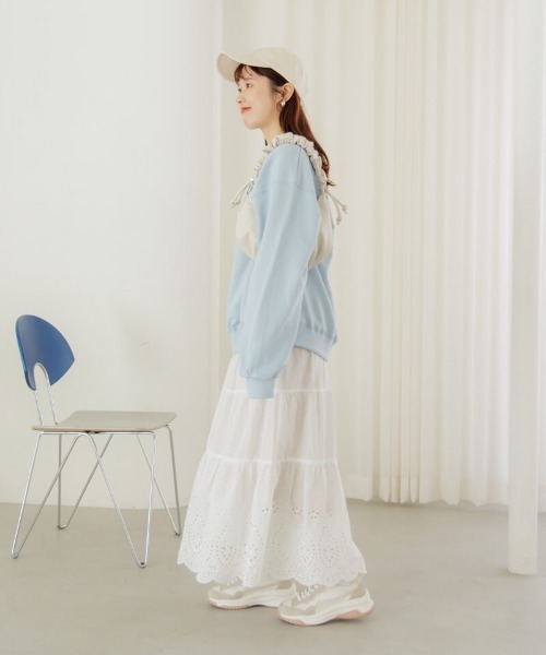 flower(フラワー)の「ティアードレーススカート(スカート・レディース・ホワイト・FREE)」の18枚目の写真