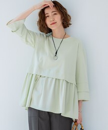 セール】【洗える】コットンポンチコンビジャージー ペプラム