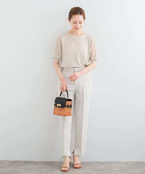 URBAN RESEARCH ROSSO WOMEN（アーバンリサーチ　ロッソ）の「ドッキングシアープリーツスリーブプルオーバー（ニット/セーター・レディース・グリーン系その他/ライトベージュ/ブラック/オフホワイト・FREE）」の18枚目の写真