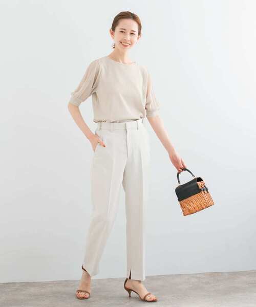 URBAN RESEARCH ROSSO WOMEN（アーバンリサーチ　ロッソ）の「ドッキングシアープリーツスリーブプルオーバー（ニット/セーター・レディース・グリーン系その他/ライトベージュ/ブラック/オフホワイト・FREE）」の19枚目の写真