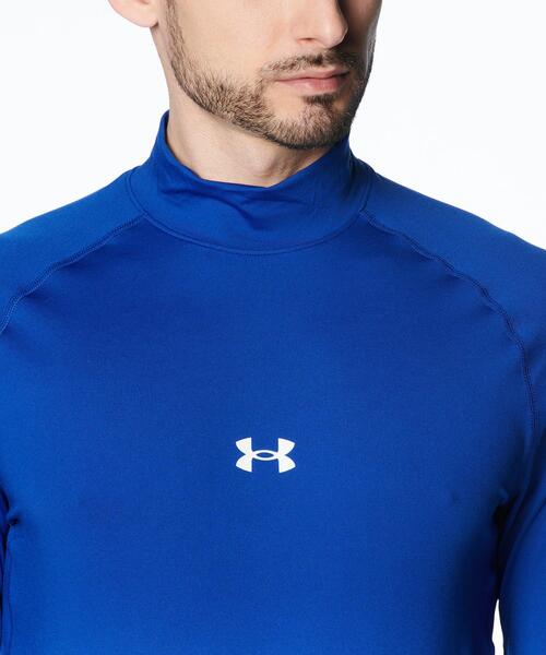 UNDER ARMOUR(アンダーアーマー)の「UAヒートギア コンフォート フィッティド ロングスリーブ モックネック シャツ(ベースボール/メンズ)(Tシャツ/カットソー・メンズ・ブルー・M/XL/L/S/3XL)」の4枚目の写真