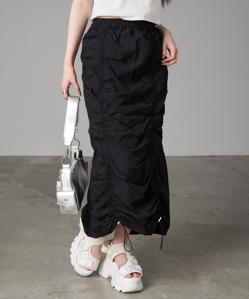 RAY CASSIN(レイカズン)の「ドロストナローロングスカート(スカート・レディース・ホワイト/ブラック/グレー・FREE)」の7枚目の写真