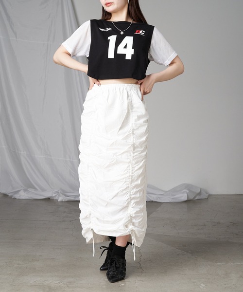 RAY CASSIN(レイカズン)の「ドロストナローロングスカート(スカート・レディース・ホワイト/ブラック/グレー・FREE)」の14枚目の写真
