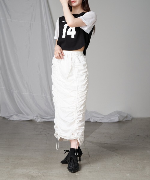 RAY CASSIN(レイカズン)の「ドロストナローロングスカート(スカート・レディース・ホワイト/ブラック/グレー・FREE)」の15枚目の写真