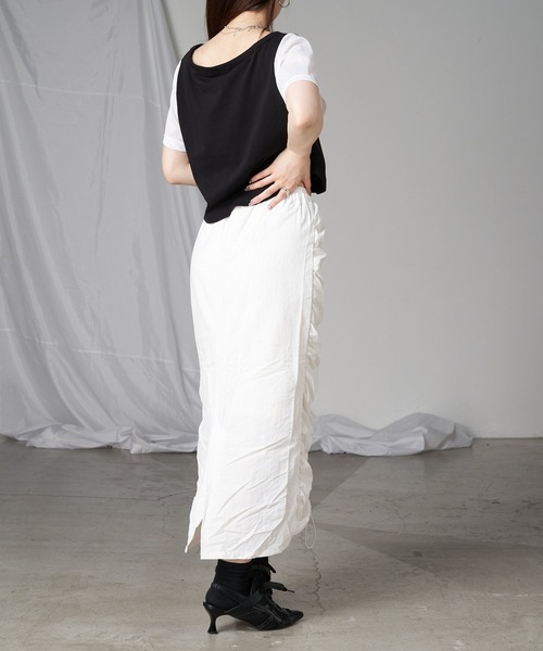 RAY CASSIN(レイカズン)の「ドロストナローロングスカート(スカート・レディース・ホワイト/ブラック/グレー・FREE)」の18枚目の写真