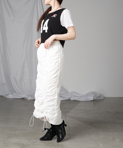 RAY CASSIN(レイカズン)の「ドロストナローロングスカート(スカート・レディース・ホワイト/ブラック/グレー・FREE)」の19枚目の写真