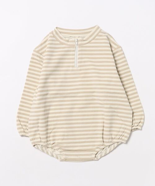 【セール】★Quincy Mae★FLEECE BODHI ROMPER || SAND STRIPE（その他ベビー用品）｜Quincy Mae（クインシーメイ）