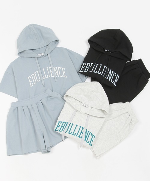 LOVETOXIC（ラブトキシック）の「パーカ半袖SETUP（ワンピース・キッズ・オフホワイト/サックスブルー/ブラック・S/M/L）」の14枚目の写真