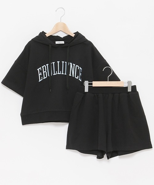 LOVETOXIC（ラブトキシック）の「パーカ半袖SETUP（ワンピース・キッズ・オフホワイト/サックスブルー/ブラック・S/M/L）」の19枚目の写真