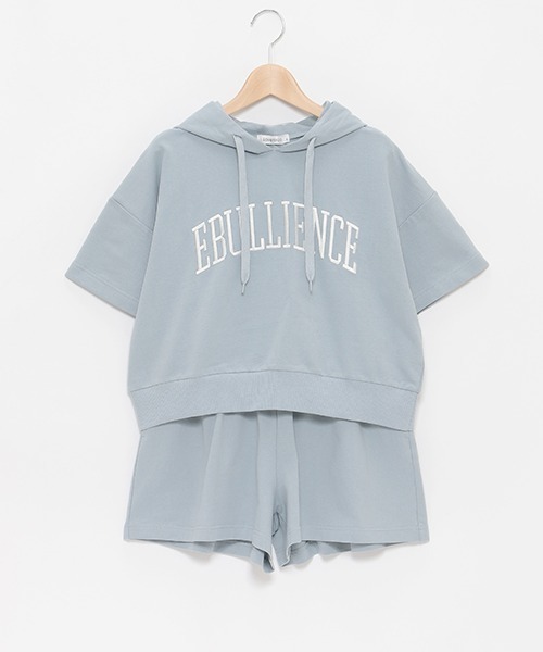 LOVETOXIC（ラブトキシック）の「パーカ半袖SETUP（ワンピース・キッズ・オフホワイト/サックスブルー/ブラック・S/M/L）」の21枚目の写真