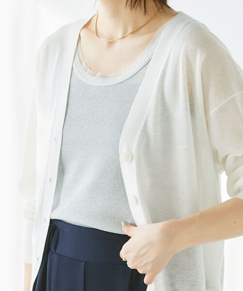 le.coeur blanc（ルクールブラン）の「ラメリブタンクトップ（タンクトップ・レディース・ブラック/グレー/オフホワイト・38）」の2枚目の写真