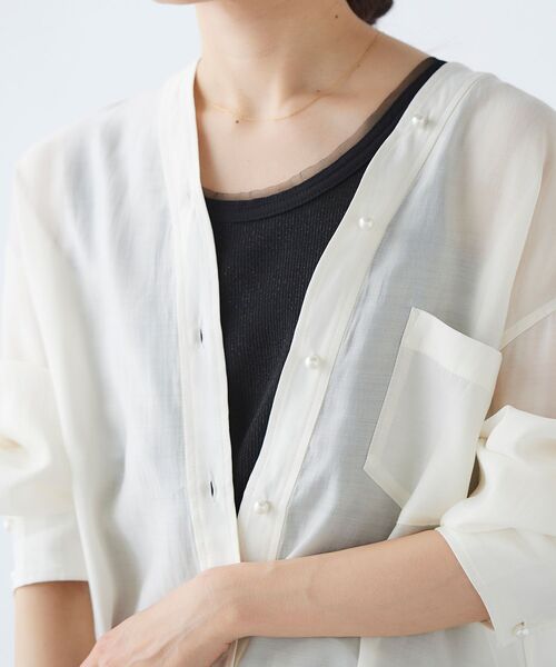 le.coeur blanc（ルクールブラン）の「ラメリブタンクトップ（タンクトップ・レディース・ブラック/グレー/オフホワイト・38）」の3枚目の写真