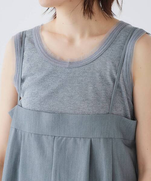 le.coeur blanc（ルクールブラン）の「ラメリブタンクトップ（タンクトップ・レディース・ブラック/グレー/オフホワイト・38）」の12枚目の写真