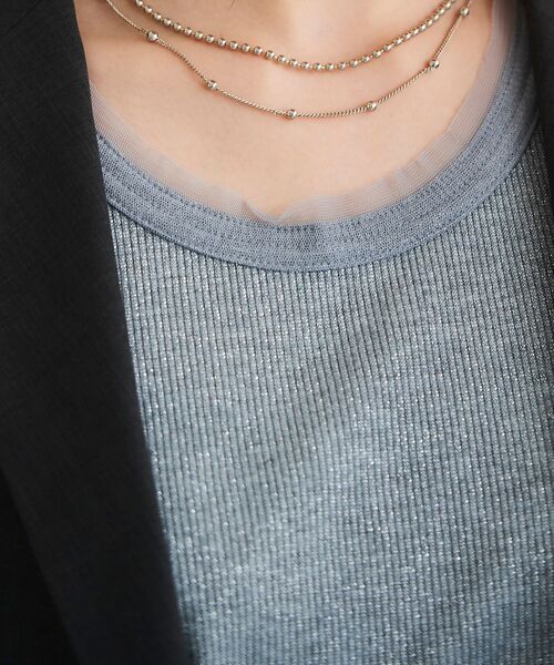 le.coeur blanc（ルクールブラン）の「ラメリブタンクトップ（タンクトップ・レディース・ブラック/グレー/オフホワイト・38）」の15枚目の写真