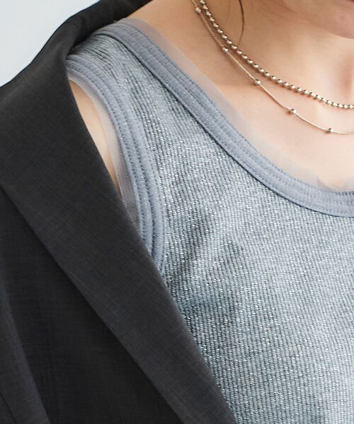 le.coeur blanc（ルクールブラン）の「ラメリブタンクトップ（タンクトップ・レディース・ブラック/グレー/オフホワイト・38）」の19枚目の写真