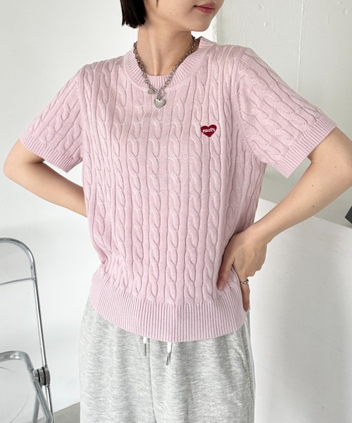 美品　meer. HEART SLEEVELESS KNIT ハート　トップス 美品 meer. HEART SLEEVELESS KNIT ハート トップス トップス