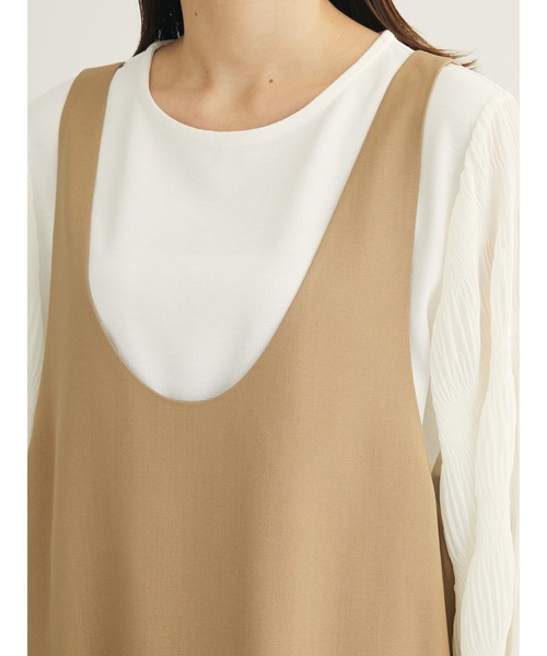 Green　Parks（グリーンパークス）の「前後2wayハイスペックジャンパースカート（ジャンパースカート・レディース・ブラック/ベージュ/グレー・L/M）」の12枚目の写真