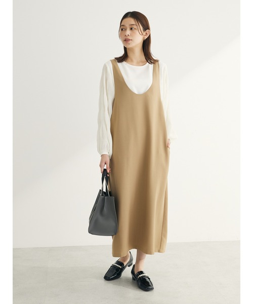 Green　Parks（グリーンパークス）の「前後2wayハイスペックジャンパースカート（ジャンパースカート・レディース・ブラック/ベージュ/グレー・L/M）」の4枚目の写真