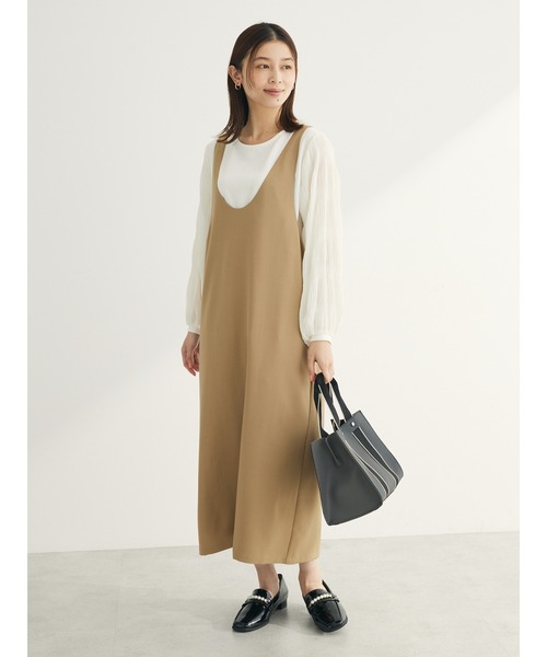 Green　Parks（グリーンパークス）の「前後2wayハイスペックジャンパースカート（ジャンパースカート・レディース・ブラック/ベージュ/グレー・L/M）」の5枚目の写真