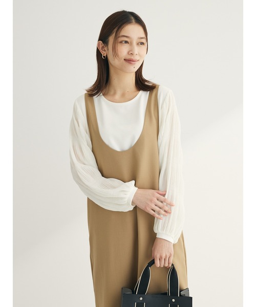 Green　Parks（グリーンパークス）の「前後2wayハイスペックジャンパースカート（ジャンパースカート・レディース・ブラック/ベージュ/グレー・L/M）」の8枚目の写真