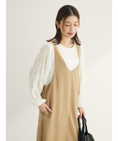 Green　Parks（グリーンパークス）の「前後2wayハイスペックジャンパースカート（ジャンパースカート・レディース・ブラック/ベージュ/グレー・L/M）」の9枚目の写真