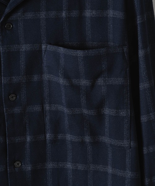 DOOPZ(ドープス)の「OMBRE CHECK OPEN COLLAR SHIRT - オンブレチェックオープンカラーシャツ(シャツ/ブラウス・メンズ・ネイビー/ブラック・LARGE/MEDIUM/SMALL)」の6枚目の写真