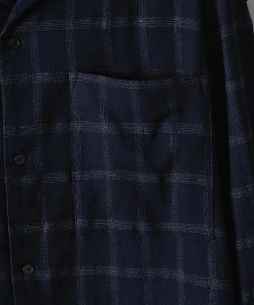 DOOPZ(ドープス)の「OMBRE CHECK OPEN COLLAR SHIRT - オンブレチェックオープンカラーシャツ(シャツ/ブラウス・メンズ・ネイビー/ブラック・LARGE/MEDIUM/SMALL)」の8枚目の写真
