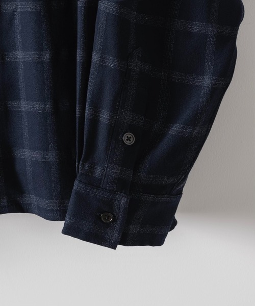 DOOPZ(ドープス)の「OMBRE CHECK OPEN COLLAR SHIRT - オンブレチェックオープンカラーシャツ(シャツ/ブラウス・メンズ・ネイビー/ブラック・LARGE/MEDIUM/SMALL)」の5枚目の写真