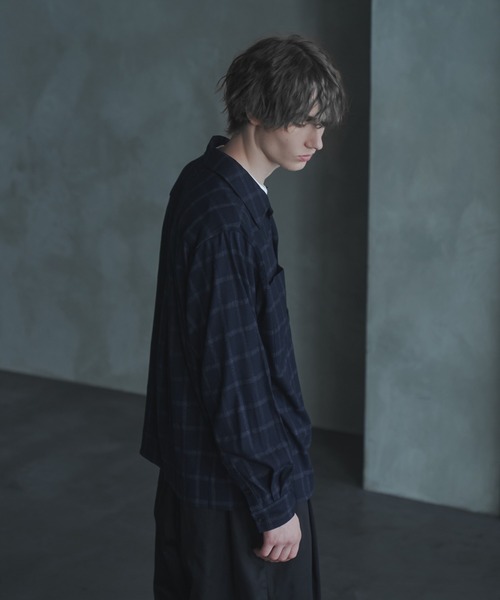 DOOPZ(ドープス)の「OMBRE CHECK OPEN COLLAR SHIRT - オンブレチェックオープンカラーシャツ(シャツ/ブラウス・メンズ・ネイビー/ブラック・LARGE/MEDIUM/SMALL)」の19枚目の写真