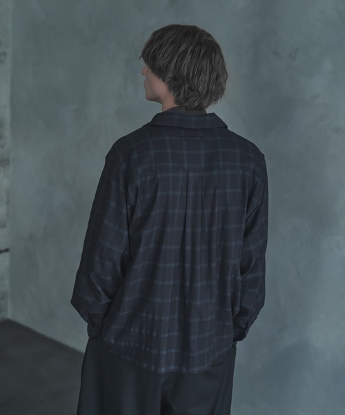 セール】OMBRE CHECK OPEN COLLAR SHIRT - オンブレチェック