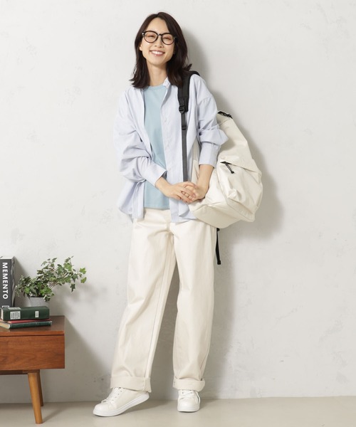 FOUND GOOD（ファウンドグッド）の「接触冷感・UV. 速乾・お手入れ簡単コタットレギュラーシャツ（シャツ/ブラウス・レディース・ブラウン系5/ブラック/ブラウン系/オレンジ系/ブルー系5/グリーン/ブルー系/ブルー系1・S/M/L）」の5枚目の写真