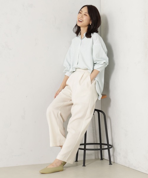 FOUND GOOD（ファウンドグッド）の「接触冷感・UV. 速乾・お手入れ簡単コタットレギュラーシャツ（シャツ/ブラウス・レディース・ブラウン系5/ブラック/ブラウン系/オレンジ系/ブルー系5/グリーン/ブルー系/ブルー系1・S/M/L）」の4枚目の写真