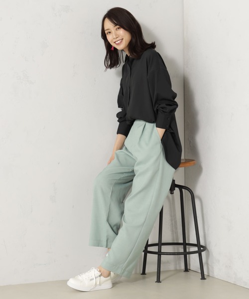 FOUND GOOD（ファウンドグッド）の「接触冷感・UV. 速乾・お手入れ簡単コタットレギュラーシャツ（シャツ/ブラウス・レディース・ブラウン系5/ブラック/ブラウン系/オレンジ系/ブルー系5/グリーン/ブルー系/ブルー系1・S/M/L）」の13枚目の写真