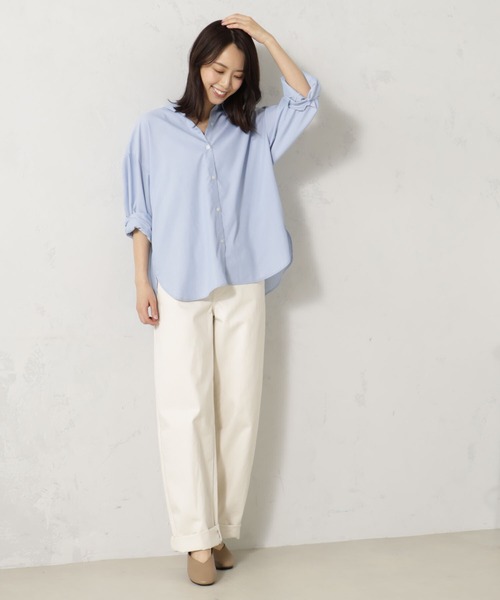 FOUND GOOD（ファウンドグッド）の「接触冷感・UV. 速乾・お手入れ簡単コタットレギュラーシャツ（シャツ/ブラウス・レディース・ブラウン系5/ブラック/ブラウン系/オレンジ系/ブルー系5/グリーン/ブルー系/ブルー系1・S/M/L）」の14枚目の写真