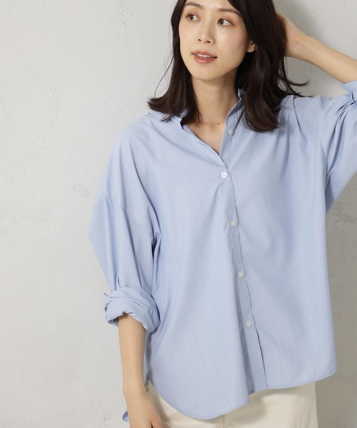 FOUND GOOD（ファウンドグッド）の「接触冷感・UV. 速乾・お手入れ簡単コタットレギュラーシャツ（シャツ/ブラウス・レディース・ブラウン系5/ブラック/ブラウン系/オレンジ系/ブルー系5/グリーン/ブルー系/ブルー系1・S/M/L）」の15枚目の写真