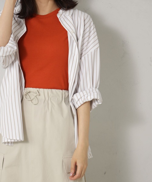 FOUND GOOD（ファウンドグッド）の「接触冷感・UV. 速乾・お手入れ簡単コタットレギュラーシャツ（シャツ/ブラウス・レディース・ブラウン系5/ブラック/ブラウン系/オレンジ系/ブルー系5/グリーン/ブルー系/ブルー系1・S/M/L）」の19枚目の写真