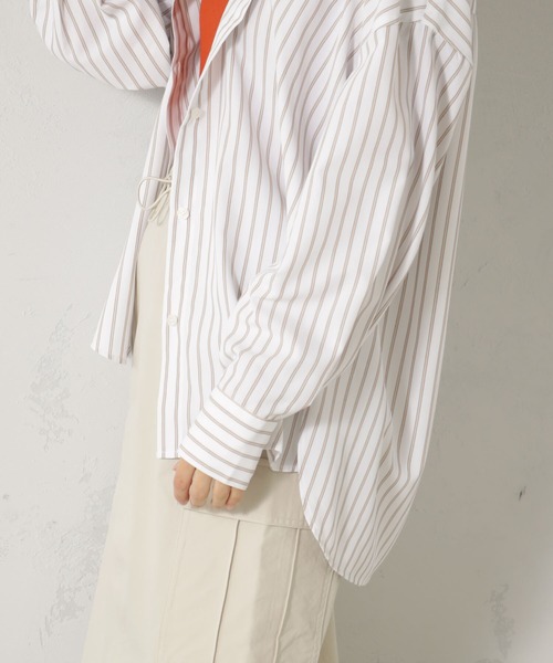 FOUND GOOD（ファウンドグッド）の「接触冷感・UV. 速乾・お手入れ簡単コタットレギュラーシャツ（シャツ/ブラウス・レディース・ブラウン系5/ブラック/ブラウン系/オレンジ系/ブルー系5/グリーン/ブルー系/ブルー系1・S/M/L）」の9枚目の写真