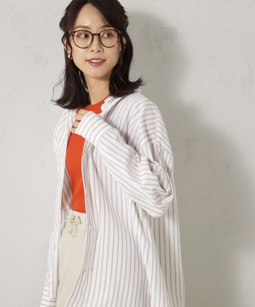 FOUND GOOD（ファウンドグッド）の「接触冷感・UV. 速乾・お手入れ簡単コタットレギュラーシャツ（シャツ/ブラウス・レディース・ブラウン系5/ブラック/ブラウン系/オレンジ系/ブルー系5/グリーン/ブルー系/ブルー系1・S/M/L）」の10枚目の写真