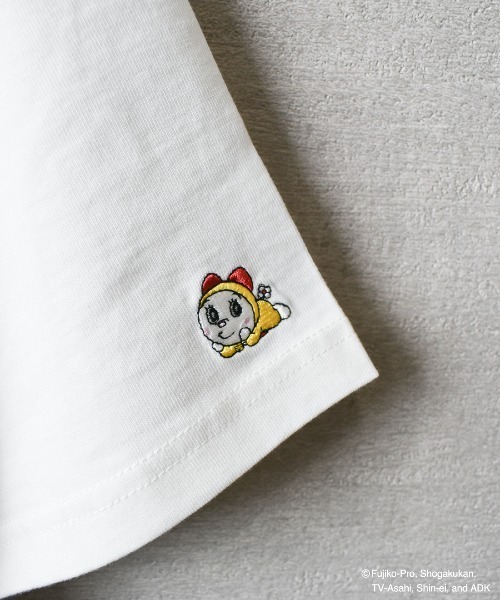 tシャツ 「TETERA×ドラえもん」SAUNA GIZA T / ドラえもん刺繍 エジプト綿 ショートスリーブ Tシャツ tete22-004 レデ TETERA×ドラえもん】SAUNA GIZA T / ドラえもん刺繍 エジプト綿