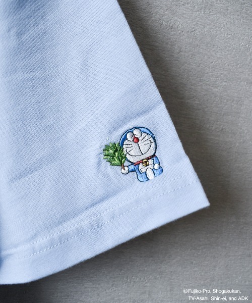 tシャツ 「TETERA×ドラえもん」SAUNA GIZA T / ドラえもん刺繍 エジプト綿 ショートスリーブ Tシャツ tete22-004 レデ TETERA×ドラえもん】SAUNA GIZA T / ドラえもん刺繍 エジプト綿