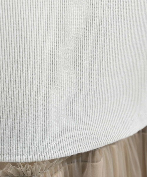 PICCIN（ピッチン）の「【WEB限定】チュールフリルショートビスチェ（キャミソール・レディース・ブラック/グレイッシュベージュ・M/L）」の14枚目の写真