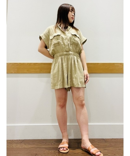 GAP(ギャップ)の「リネン混 ユーティリティ ロンパース(つなぎ/オールインワン・レディース・ベージュ・XS/M/XXS/S/L)」の7枚目の写真