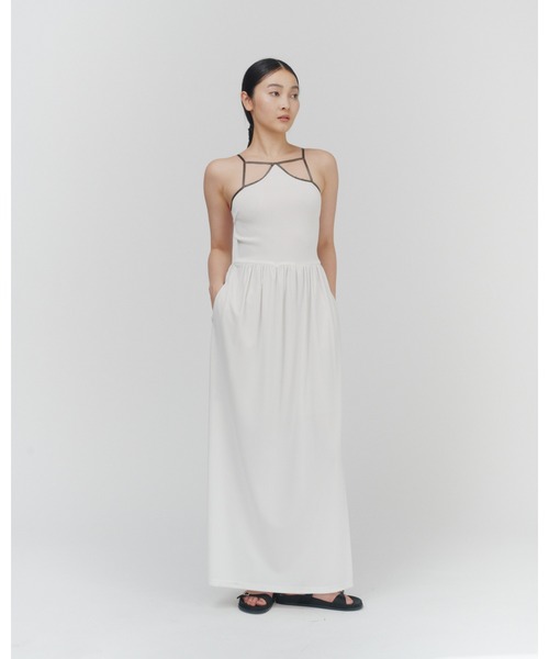 THINGS THAT MATTER(シングス ザット マター)の「BOLERO & CAMISOLE JERSEY LONG DRESS / ボレロ&キャミソールジャージロングドレス(ワンピース・レディース・ブラック/ホワイト・FREE)」の22枚目の写真