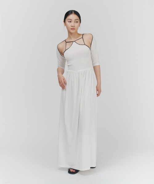 THINGS THAT MATTER(シングス ザット マター)の「BOLERO & CAMISOLE JERSEY LONG DRESS / ボレロ&キャミソールジャージロングドレス(ワンピース・レディース・ブラック/ホワイト・FREE)」の19枚目の写真