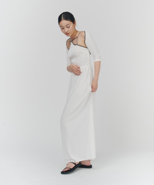 THINGS THAT MATTER(シングス ザット マター)の「BOLERO & CAMISOLE JERSEY LONG DRESS / ボレロ&キャミソールジャージロングドレス(ワンピース・レディース・ブラック/ホワイト・FREE)」の20枚目の写真