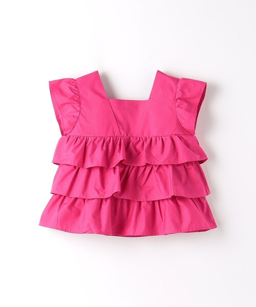 green label relaxing(グリーンレーベルリラクシング)の「ティアード ノースリーブ ブラウス(シャツ/ブラウス・キッズ・ブラック/ピンク・100cm/110cm/120cm/130cm)」の1枚目の写真